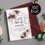 Poza cu Pachet 100 invitatii tiparite de nunta cu plic grena