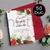 Poza cu Pachet 50 invitatii tiparite de nunta cu plic rosu