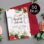 Poza cu Pachet 50 invitatii tiparite de nunta cu plic rosu