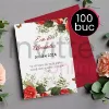 Poza cu Pachet 100 invitatii tiparite de nunta cu plic rosu
