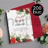 Poza cu Pachet 200 invitatii tiparite de nunta cu plic rosu