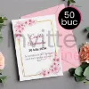 Poza cu Pachet 50 invitatii tiparite de nunta cu plic roz pastel