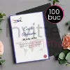 Poza cu Pachet 100 invitatii tiparite de nunta cu plic negru